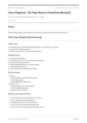 Sprint Playbook und 30-Tage-Checkliste PDF-Vorschau